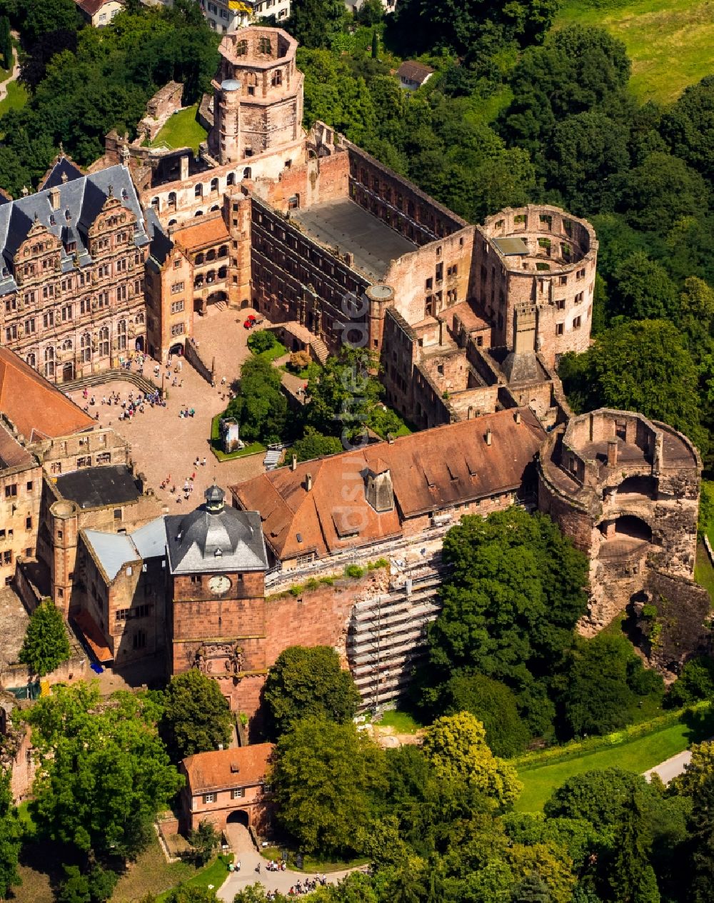 Luftbild Heidelberg - Schloss Heidelberg in Heidelberg im Bundesland Baden-Württemberg