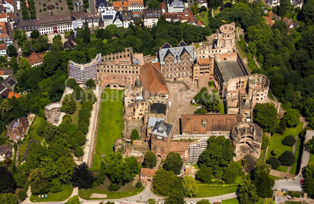 Luftaufnahme Heidelberg - Schloss Heidelberg in Heidelberg im Bundesland Baden-Württemberg