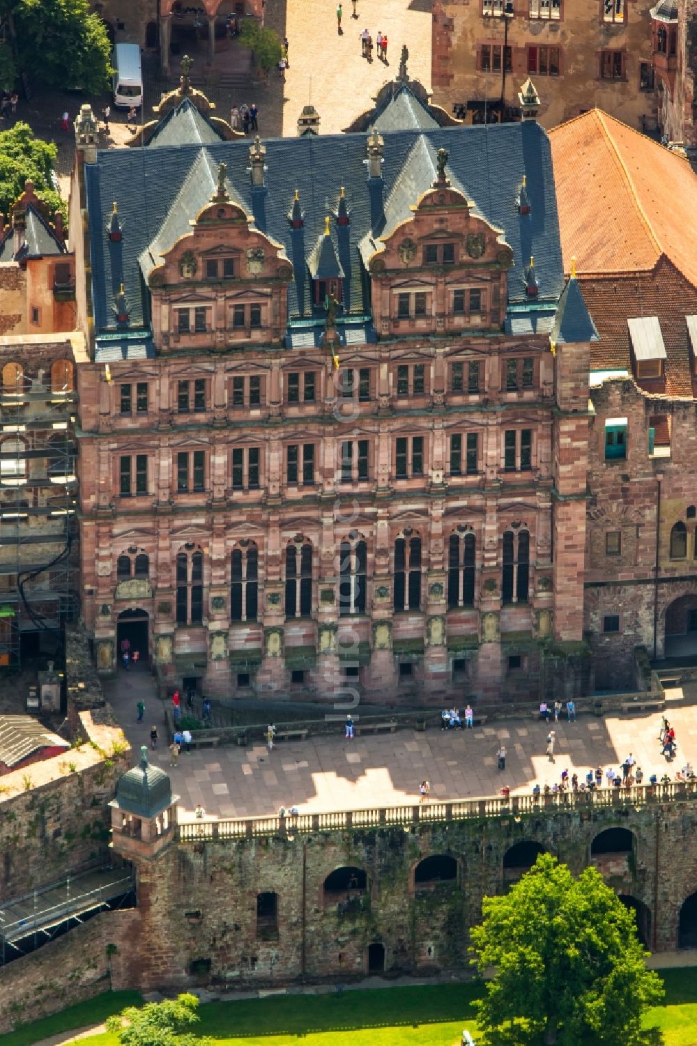 Luftaufnahme Heidelberg - Schloss Heidelberg in Heidelberg im Bundesland Baden-Württemberg