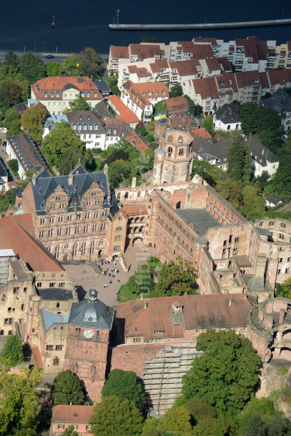 Luftaufnahme Heidelberg - Schloss Heidelberg in Heidelberg im Bundesland Baden-Württemberg