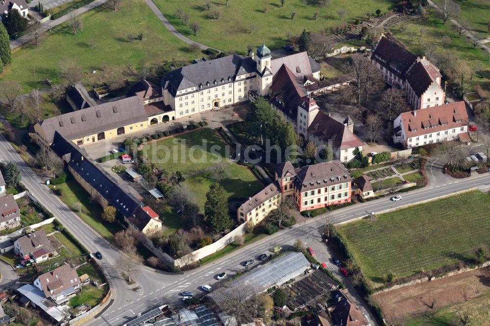 Luftbild Heitersheim - Schloss Heitersheim, ehemaliges Malteserschloss in Heitersheim im Bundesland Baden-Württemberg, Deutschland