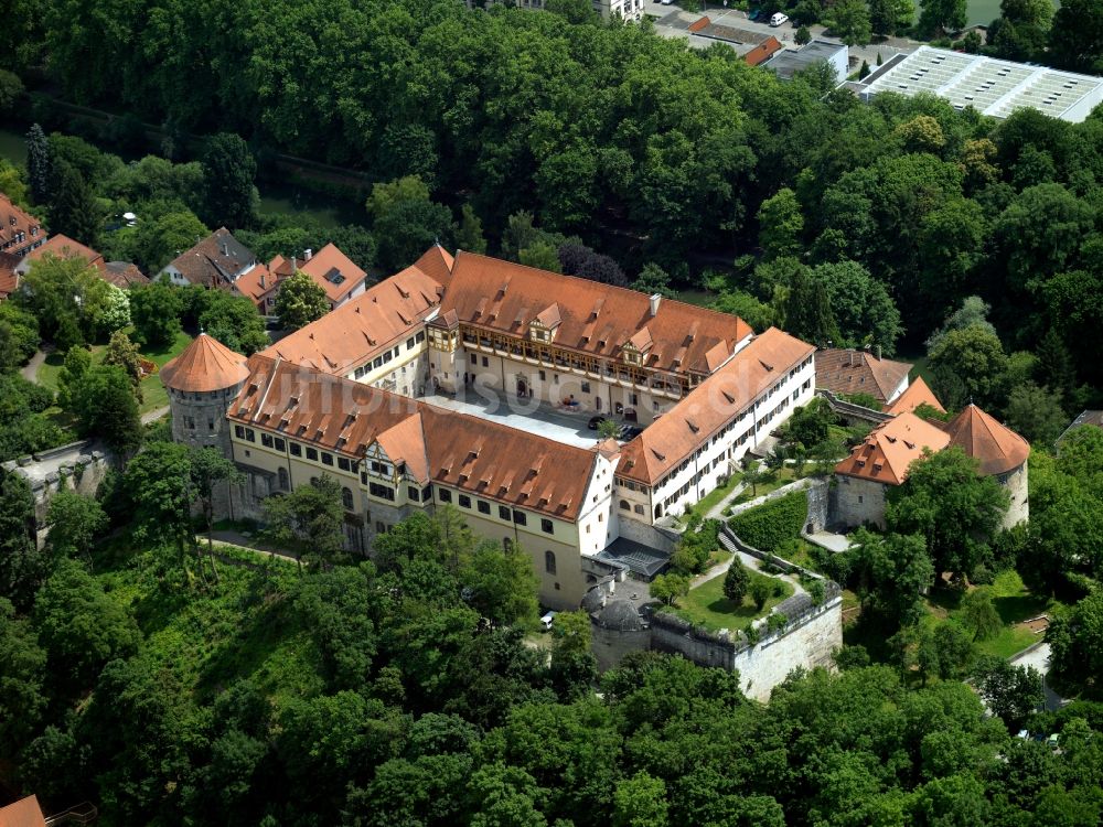 Luftbild Tübingen - Schloss Hohentübingen im Zentrum von Tübingen im Bundesland Baden-Württemberg