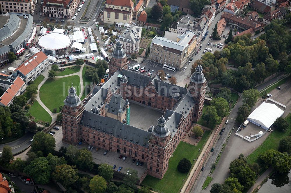 Aschaffenburg von oben - Schloss Johannisburg in Aschaffenburg