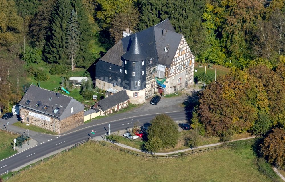 Luftaufnahme Kreuztal - Schloss Junkernhees in Kreuztal im Bundesland Nordrhein-Westfalen