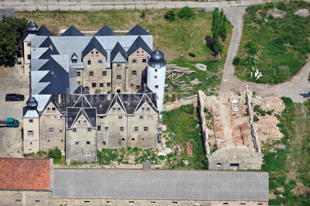 Kannawurf von oben - Schloss Kannawurf - Künstlerhaus Thüringen