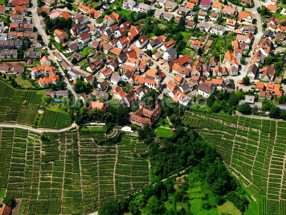 Luftaufnahme Ingersheim - Schloss Kleiningersheim im Ortsteil Kleiningersheim in der Gemeinde Ingersheim im Bundesland Baden-Württemberg