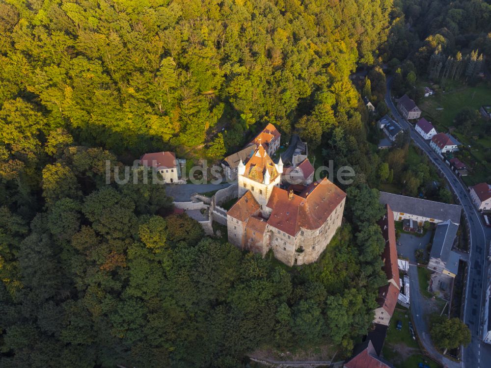 Liebstadt aus der Vogelperspektive: Schloss Kuckuckstein in Liebstadt im Bundesland Sachsen, Deutschland