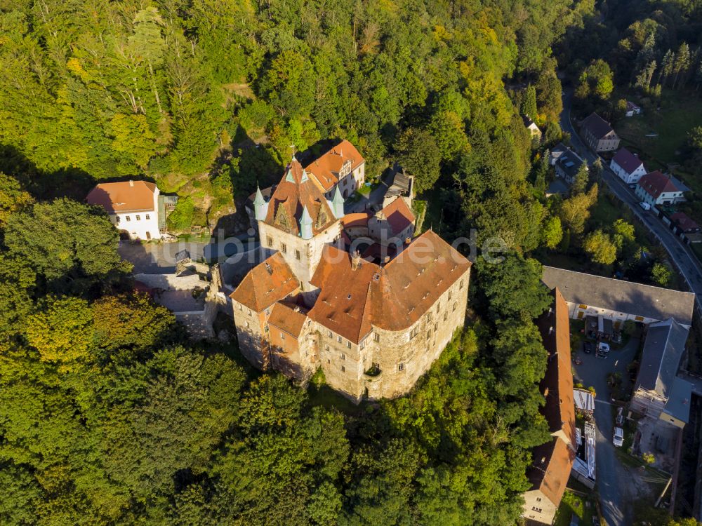 Luftbild Liebstadt - Schloss Kuckuckstein in Liebstadt im Bundesland Sachsen, Deutschland