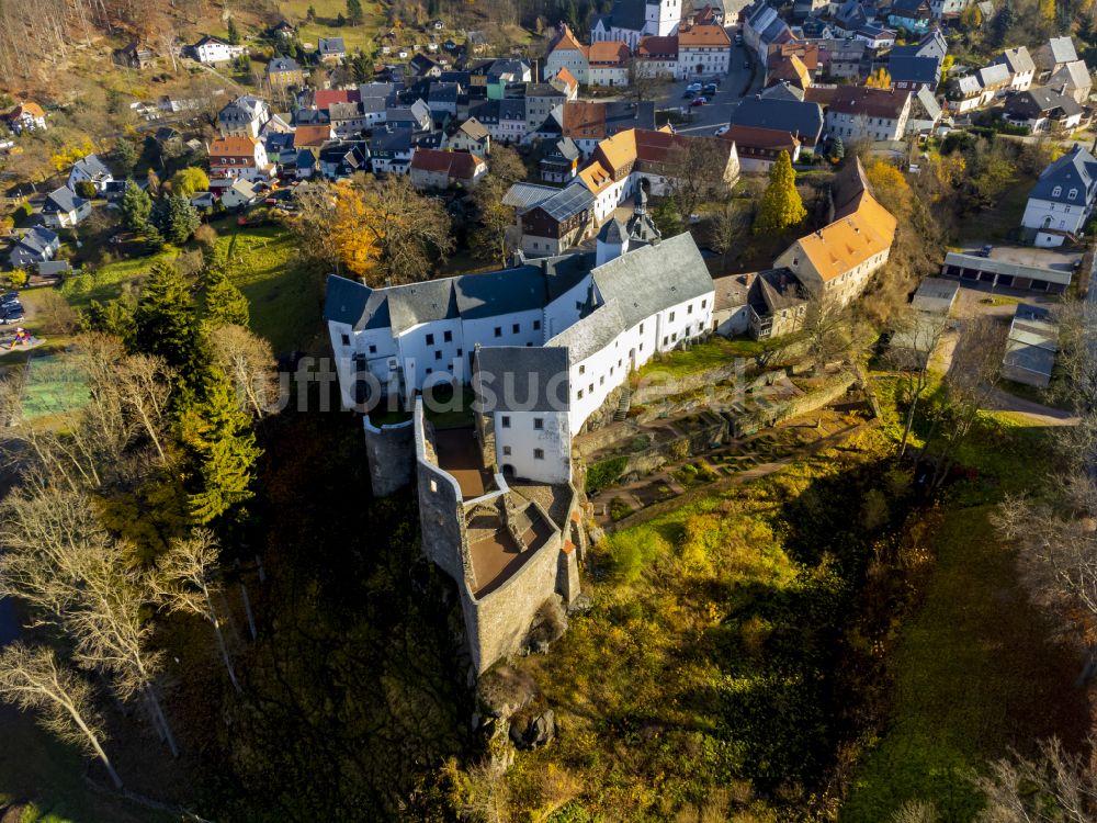 Altenberg von oben - Schloss Lauenstein in Altenberg im Bundesland Sachsen, Deutschland