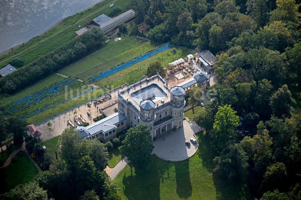 Dresden von oben - Schloß Lingnerschloss in Dresden im Bundesland Sachsen, Deutschland