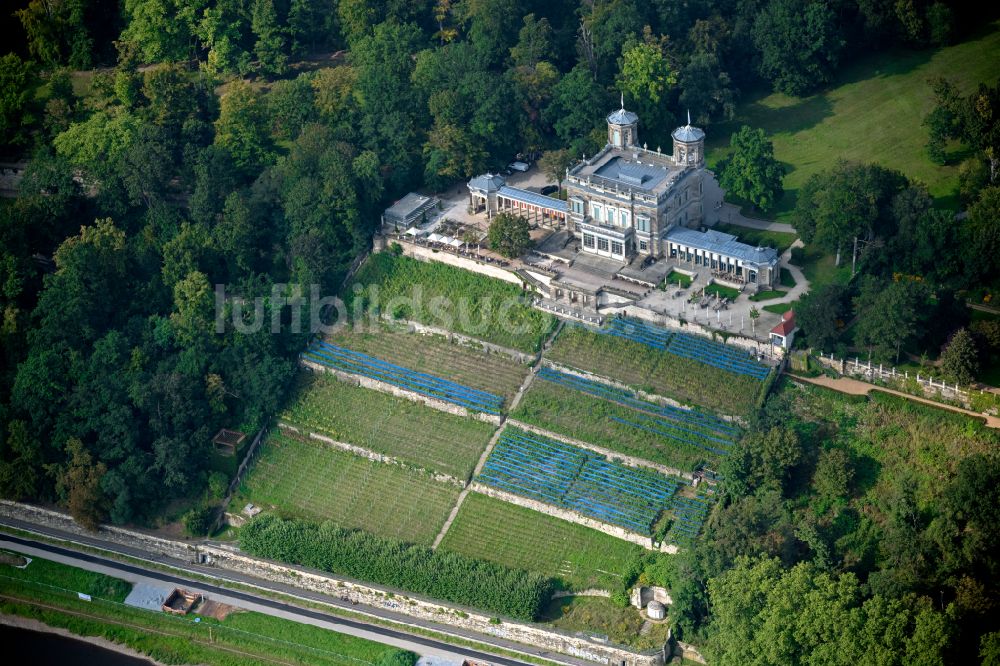 Dresden aus der Vogelperspektive: Schloß Lingnerschloss in Dresden im Bundesland Sachsen, Deutschland