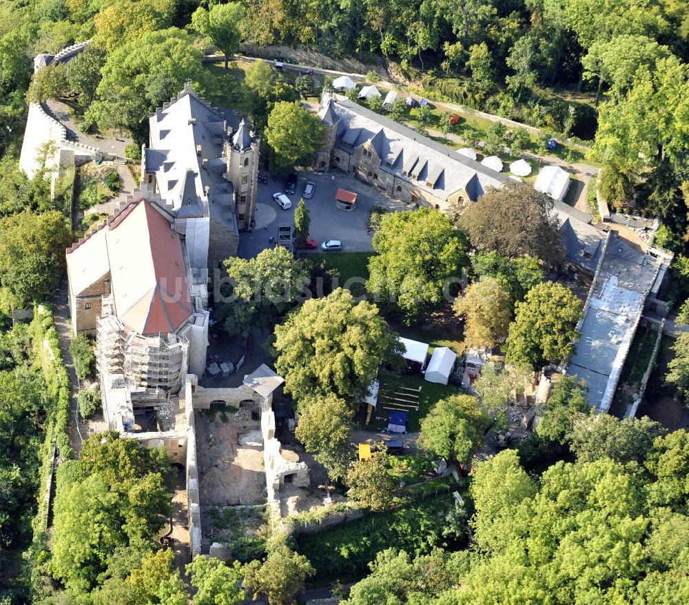 Mansfeld von oben - Schloss Mansfeld in Mansfeld, Sachsen-Anhalt