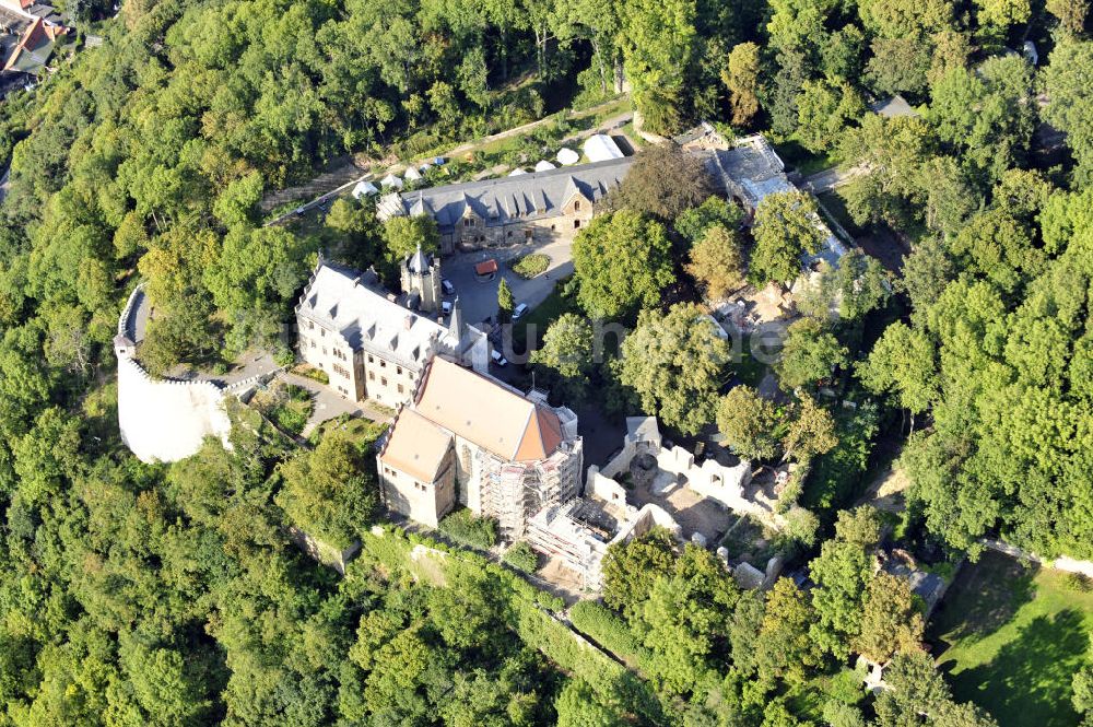 Mansfeld aus der Vogelperspektive: Schloss Mansfeld in Mansfeld, Sachsen-Anhalt