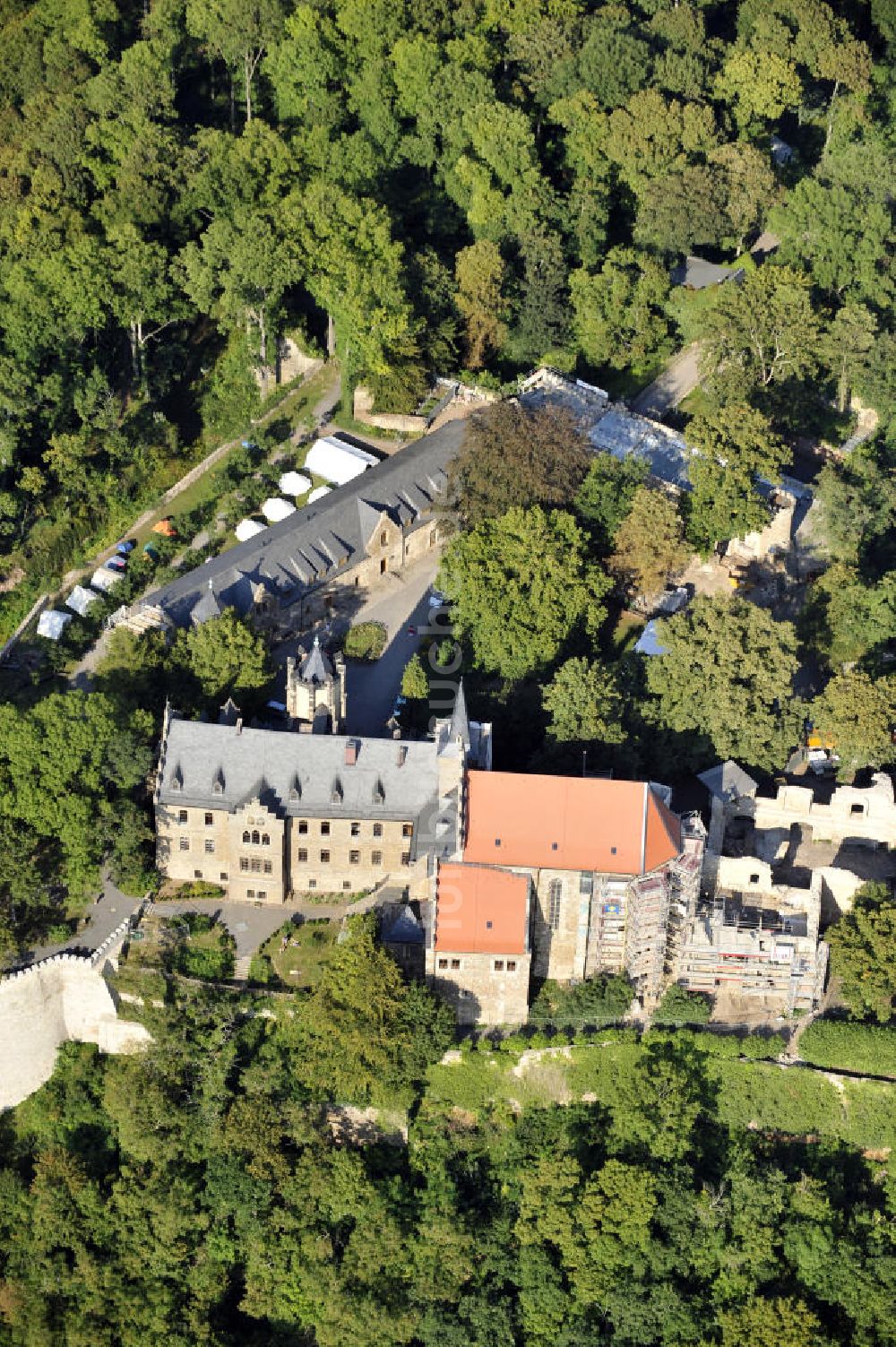 Luftaufnahme Mansfeld - Schloss Mansfeld in Mansfeld, Sachsen-Anhalt