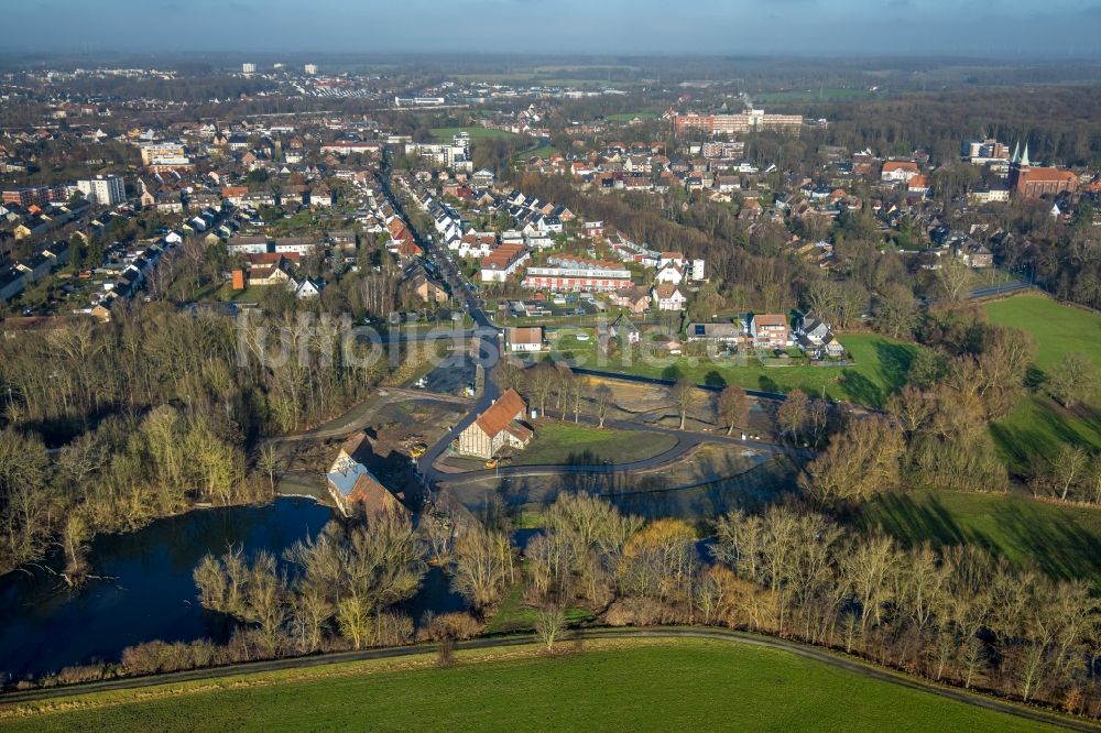 Hamm aus der Vogelperspektive: Schloss- Mühle am Mühlenteich in Hamm im Bundesland Nordrhein-Westfalen