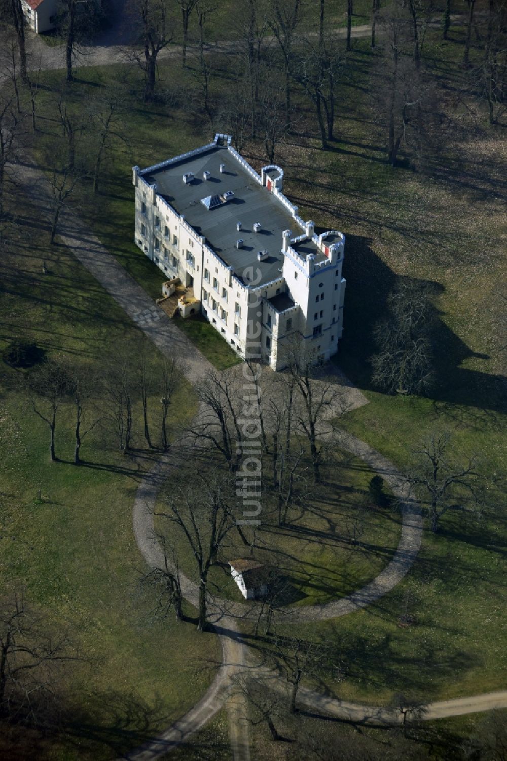 Märkisch Wilmersdorf aus der Vogelperspektive: Schloss Märkisch Wilmersdorf bei Trebbin im Bundesland Brandenburg