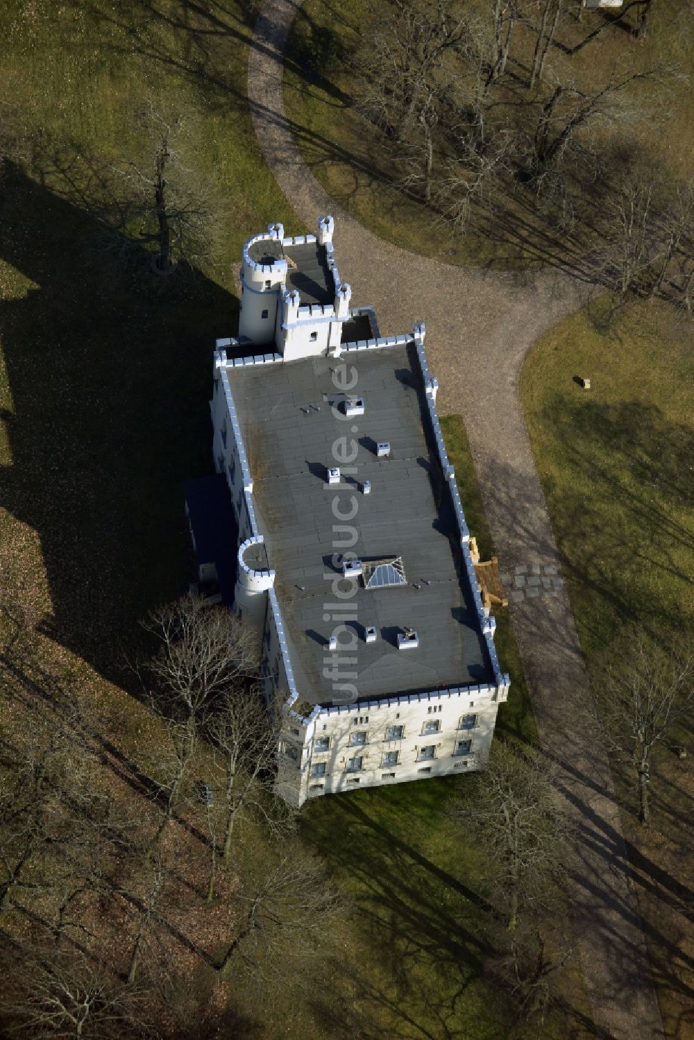 Märkisch Wilmersdorf von oben - Schloss Märkisch Wilmersdorf bei Trebbin im Bundesland Brandenburg