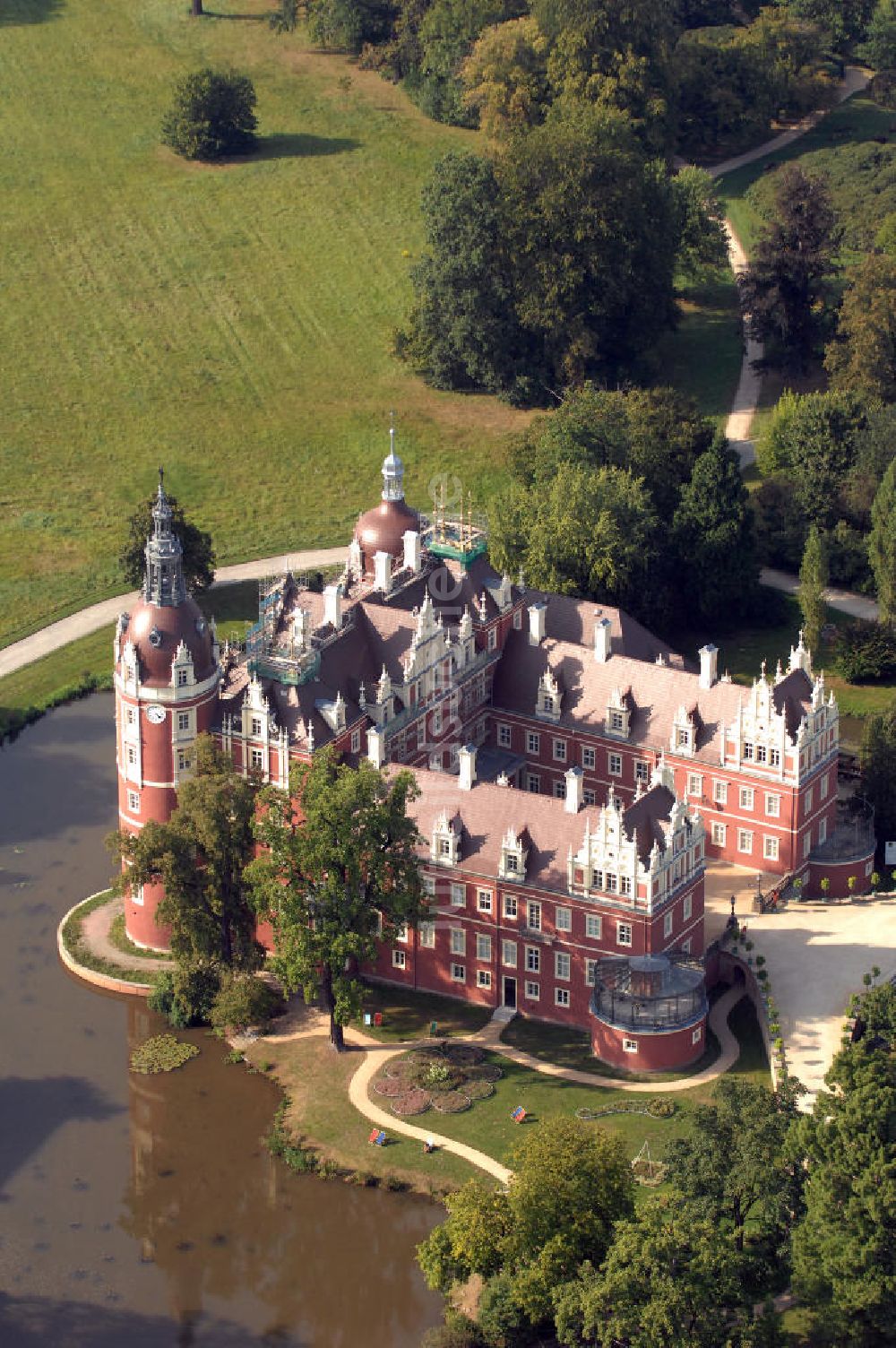 Bad Muskau von oben - Schloss Muskau