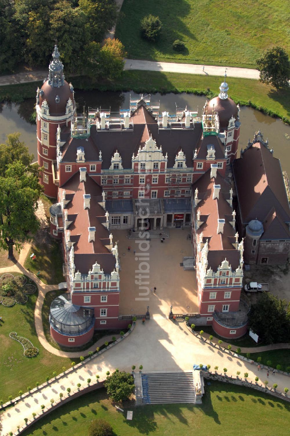 Bad Muskau von oben - Schloss Muskau