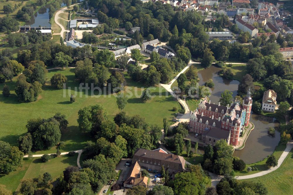 Bad Muskau von oben - Schloss Muskau