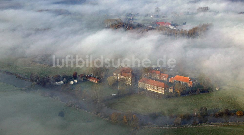 Hamm von oben - Schloss Oberwerries mit Morgennebel