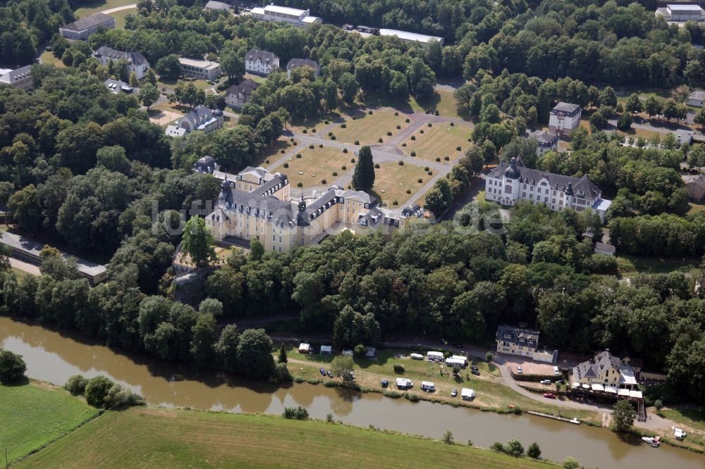 Diez aus der Vogelperspektive: Schloss Oranienstein in Diez im Bundesland Rheinland-Pfalz, Deutschland