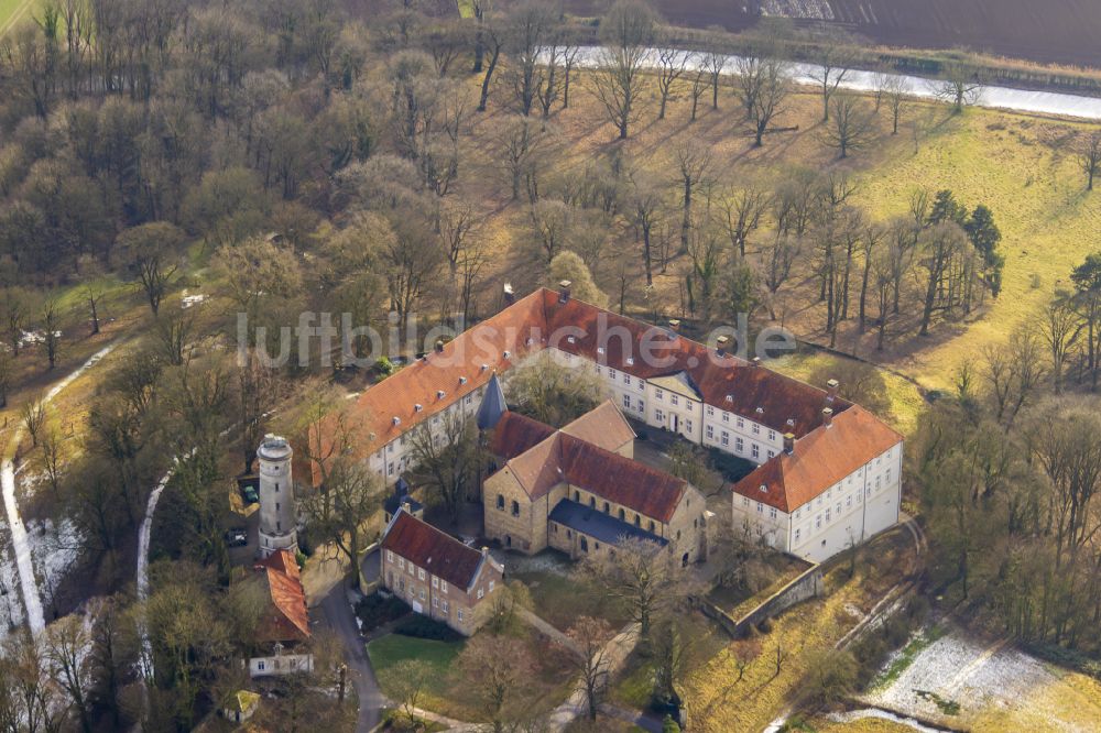 Luftbild Selm - Schloß im Ortsteil Cappenberg in Selm im Bundesland Nordrhein-Westfalen, Deutschland