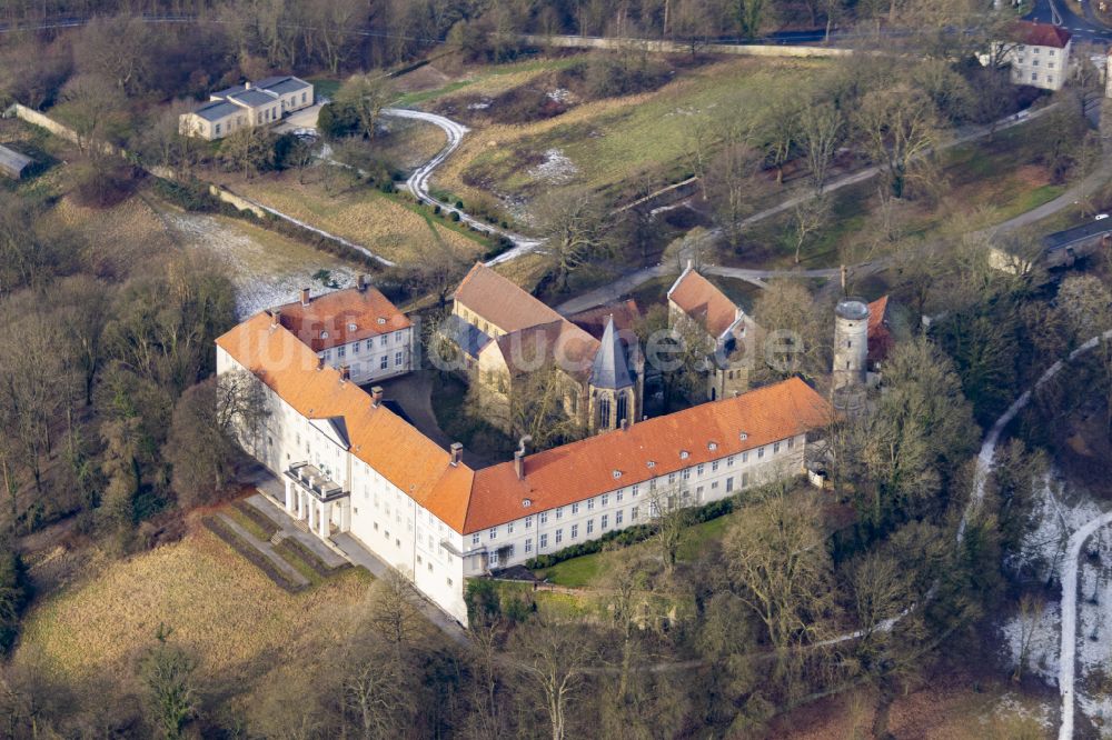 Luftaufnahme Selm - Schloß im Ortsteil Cappenberg in Selm im Bundesland Nordrhein-Westfalen, Deutschland