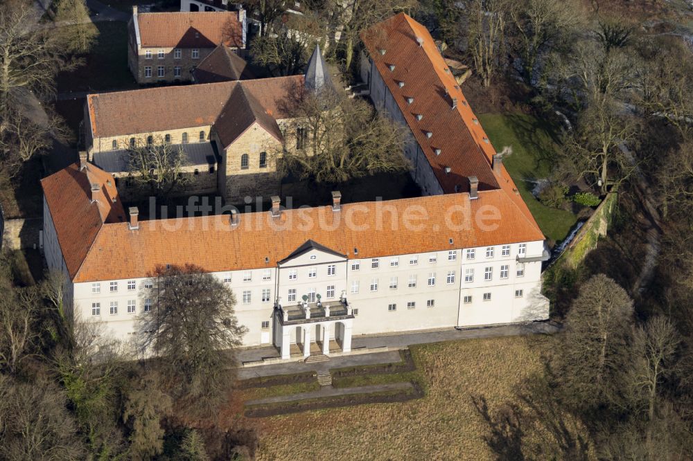 Selm aus der Vogelperspektive: Schloß im Ortsteil Cappenberg in Selm im Bundesland Nordrhein-Westfalen, Deutschland