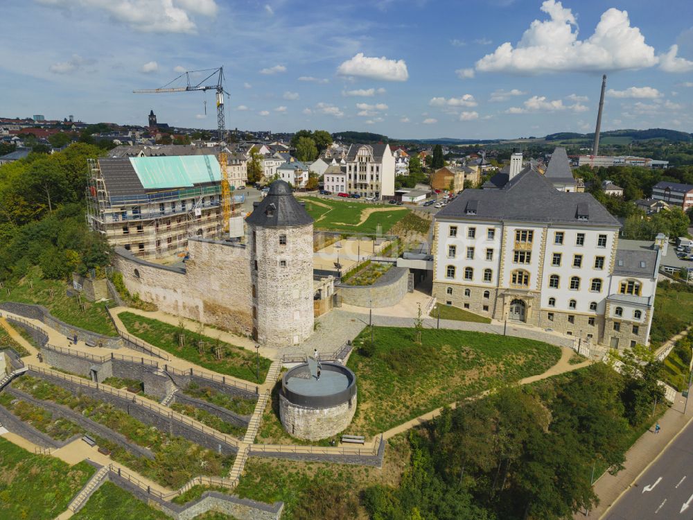 Plauen aus der Vogelperspektive: Schloss in Plauen im Bundesland Sachsen, Deutschland