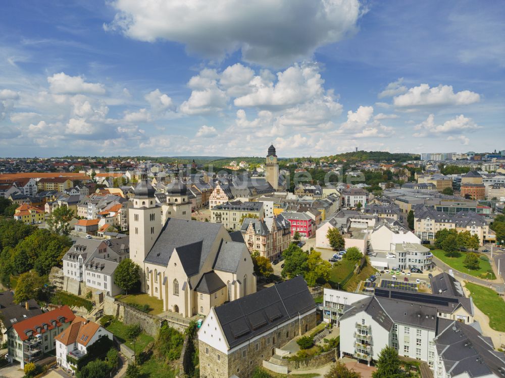 Luftaufnahme Plauen - Schloss in Plauen im Bundesland Sachsen, Deutschland