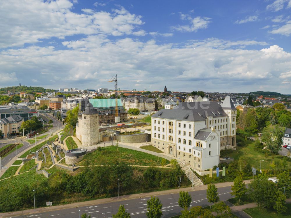 Plauen von oben - Schloss in Plauen im Bundesland Sachsen, Deutschland