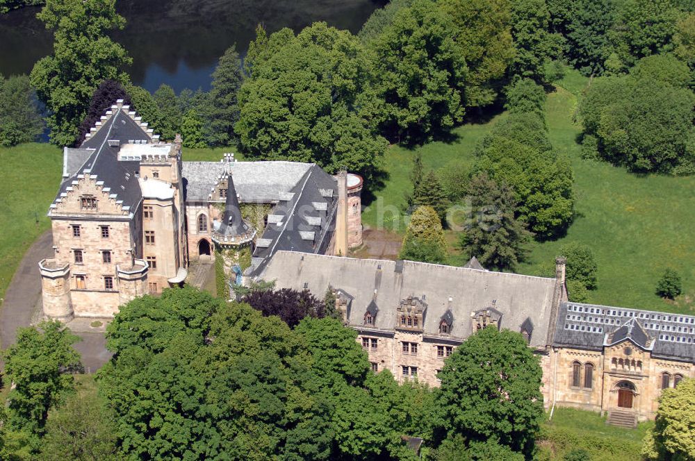 Friedrichroda von oben - Schloss Reinhardsbrunn / Reinhardtsbrunn bei Friedrichroda