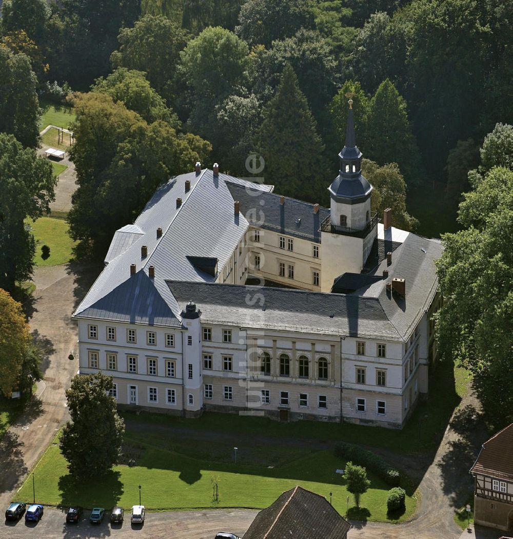 Roßla von oben - Schloss Roßla