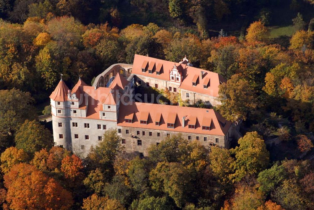 Scharfenberg-Reppina von oben - Schloss Scharfenberg