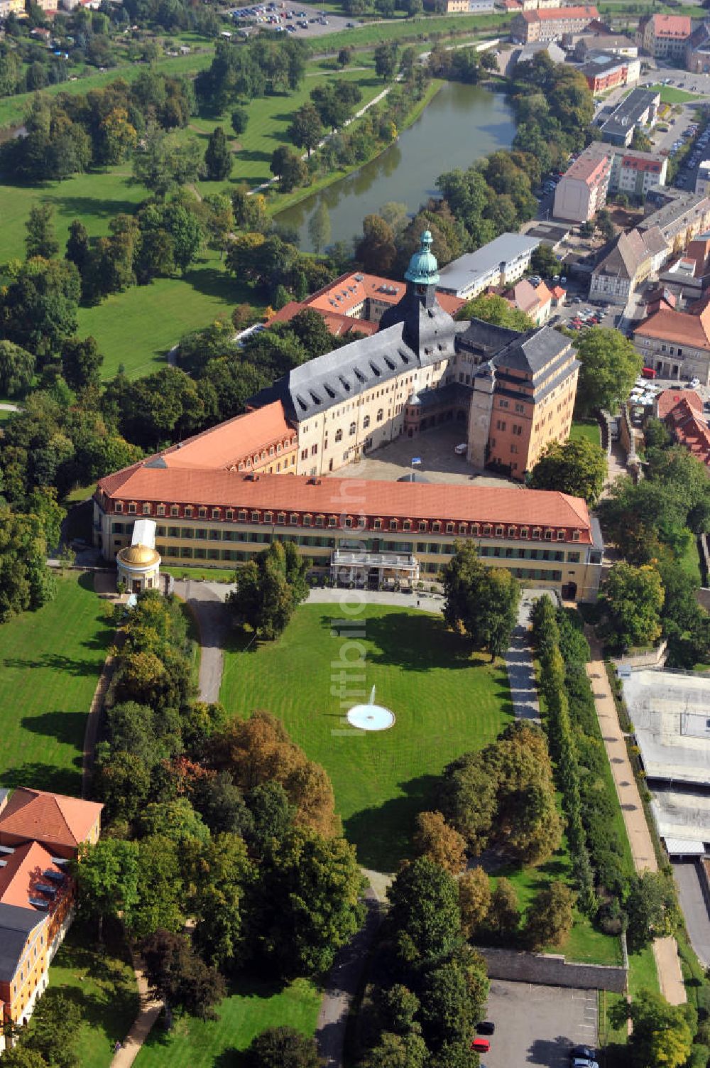 Sondershausen von oben - Schloss Sondershausen in Thüringen