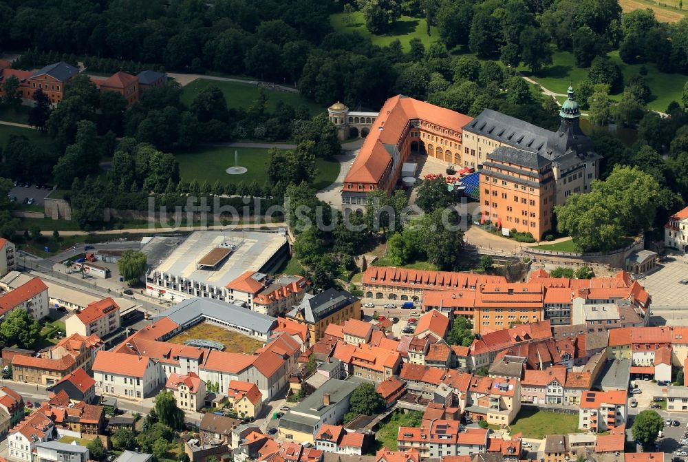 Sondershausen von oben - Schloss Sondershausen im Bundesland Thüringen