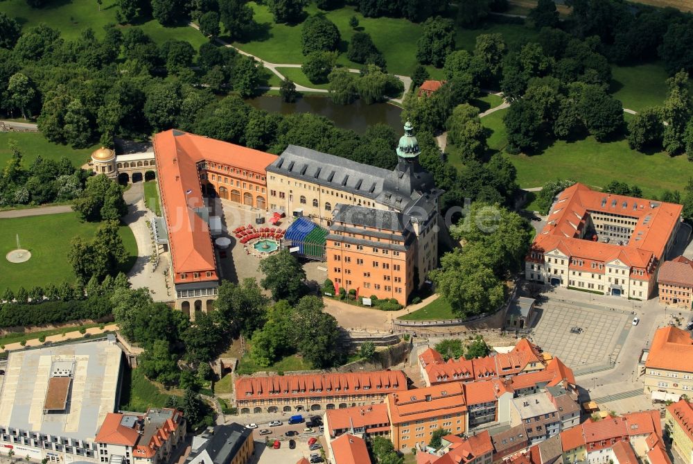 Sondershausen von oben - Schloss Sondershausen im Bundesland Thüringen