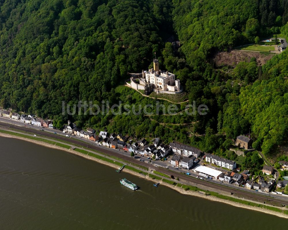 Luftbild Koblenz - Schloss Stolzenfels in Koblenz im Bundesland Rheinland-Pfalz