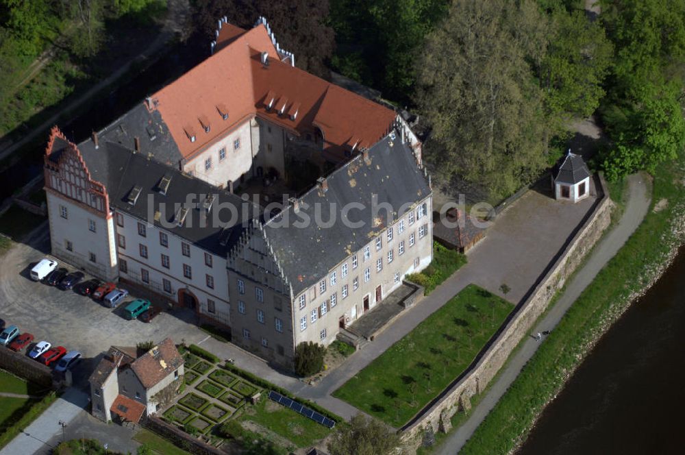 Trebsen von oben - Schloss Trebsen