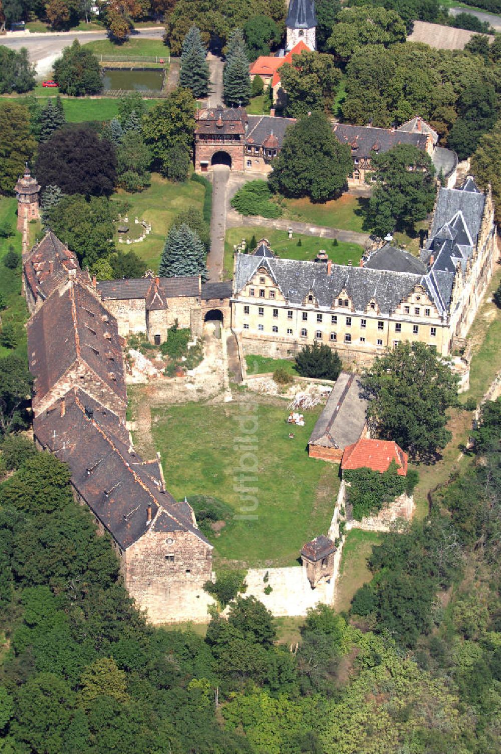 Vitzenburg (Querfurt) von oben - Schloss Vitzenburg