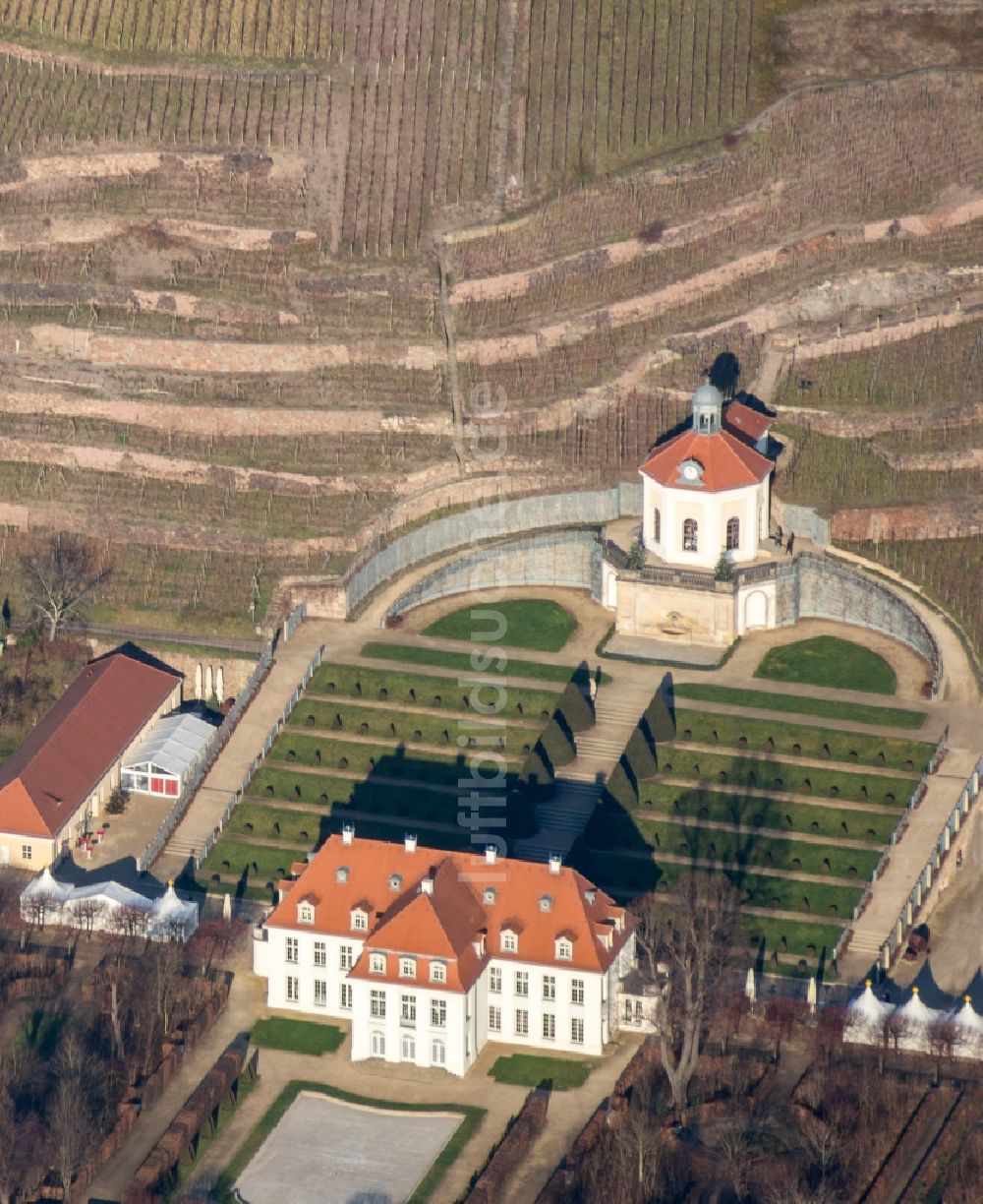 Radebeul von oben - Schloss Wackerbarth in Radebeul im Bundesland Sachsen