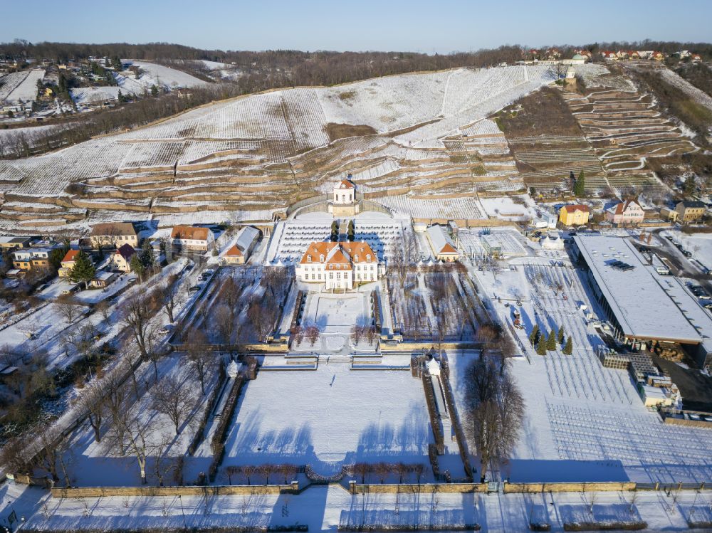 Radebeul von oben - Schloß Wackerbarth in Radebeul im Bundesland Sachsen, Deutschland