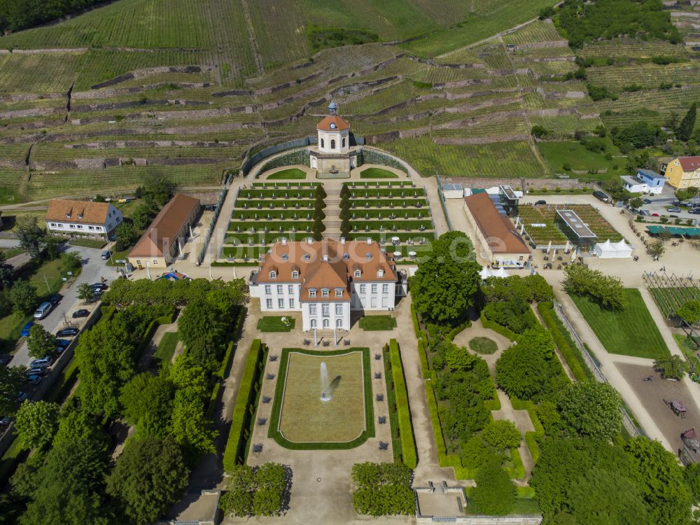 Radebeul von oben - Schloß Wackerbarth in Radebeul im Bundesland Sachsen, Deutschland