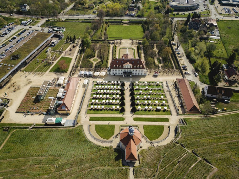 Radebeul aus der Vogelperspektive: Schloß Wackerbarth in Radebeul im Bundesland Sachsen, Deutschland