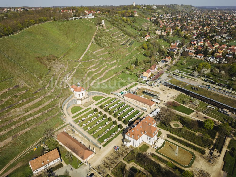 Luftbild Radebeul - Schloß Wackerbarth in Radebeul im Bundesland Sachsen, Deutschland