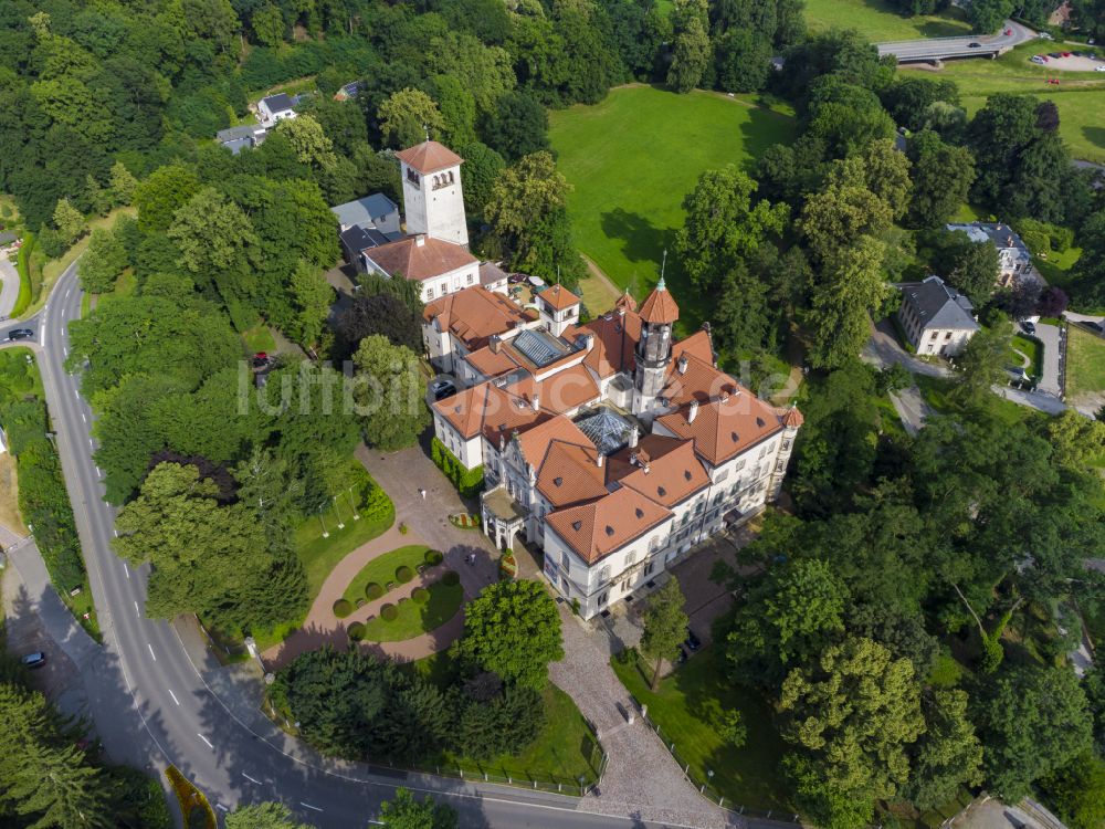 Waldenburg aus der Vogelperspektive: Schloss Waldenburg in Waldenburg im Bundesland Sachsen