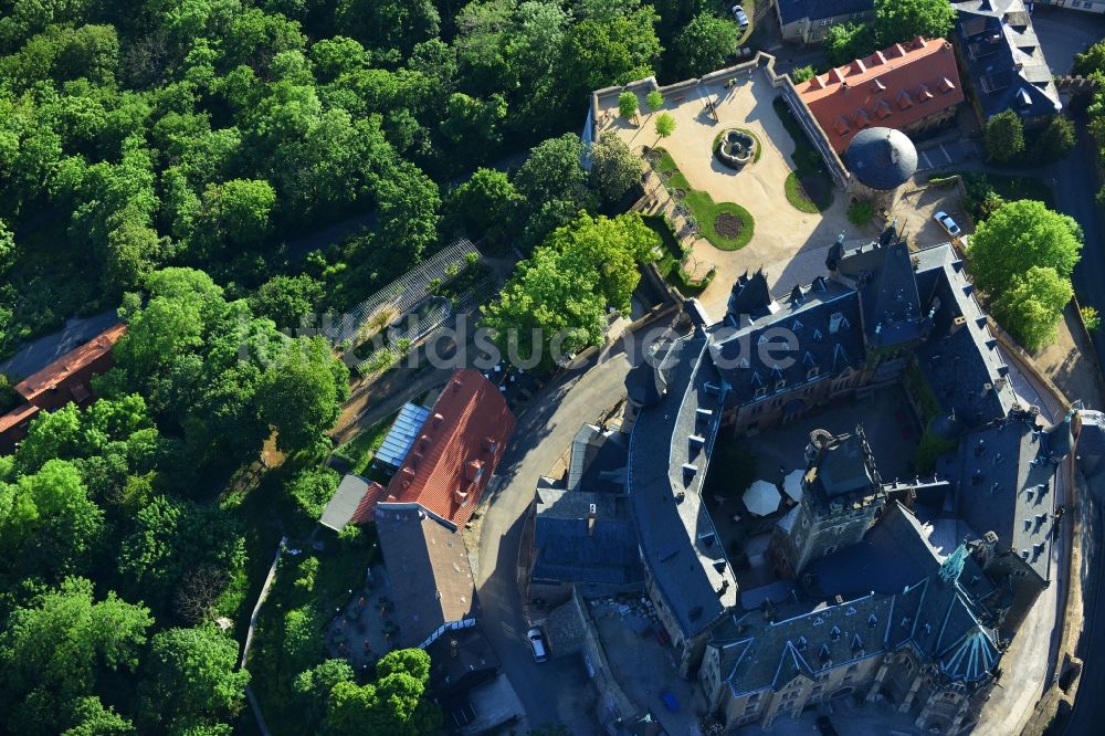 Luftbild Wernigerode - Schloss Wernigerode in der gleichnamigen Stadt im Bundesland Sachsen-Anhalt