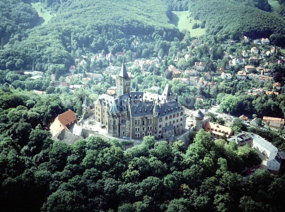 Luftaufnahme Wernigerode - Schloß Wernigerode im Harz