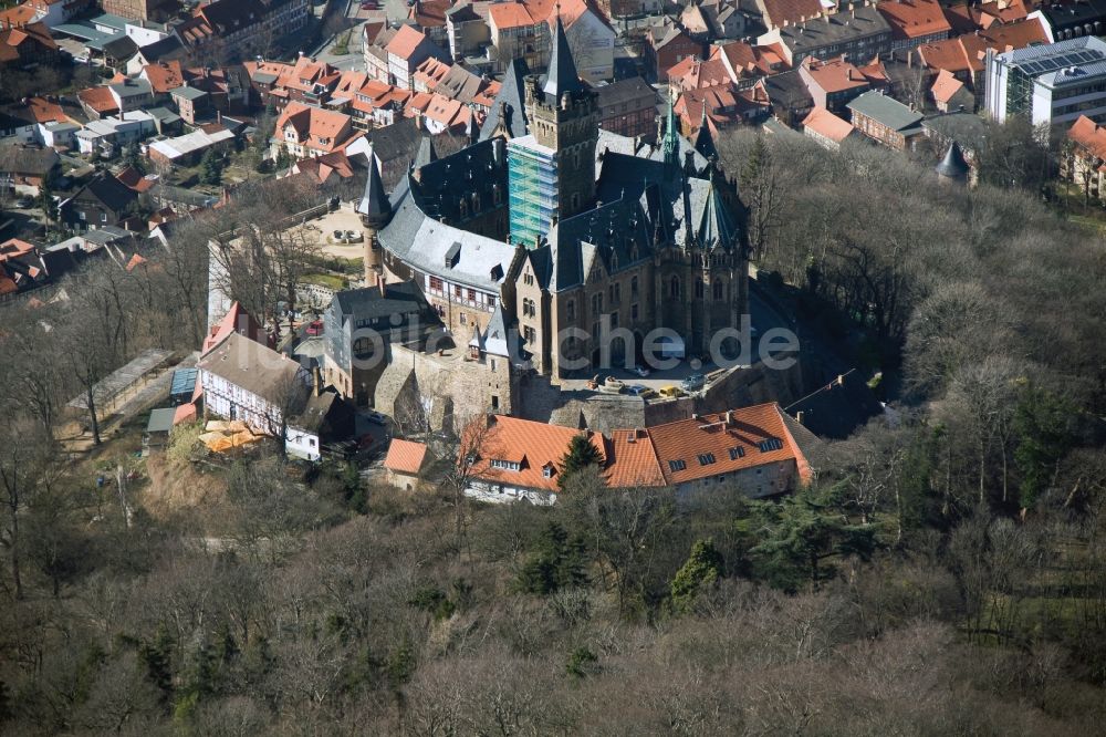 Wernigerode aus der Vogelperspektive: Schloss Wernigerode im Bundesland Sachsen-Anhalt